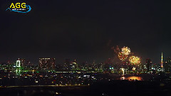 東京夜景と東京湾大華火祭