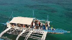 Aerial video of the boat ride to the island of Malapascua in the Philippines