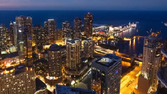 美国芝加哥城市夜景 时光流逝