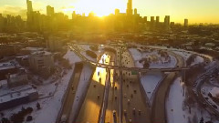 美国芝加哥冬季风光 航拍