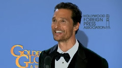 金球奖颁奖后台 马修麦康纳采访