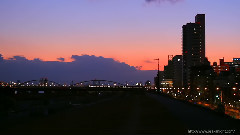 淀川河川公園から見る梅田の摩天楼