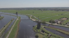 航拍荷兰大风车