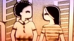 大巴车上撩到了未来老婆,单身的快学习,爱情沙画视频