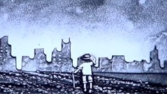 沙画 走在乡间的小路上