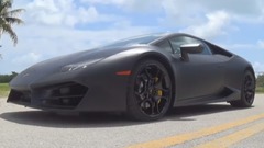 Lamborghini Huracan grind arenaceous black bull Indoor exhaust noise high speed in Miami