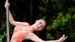 钢管舞美女性感写真曝光 腿夹钢管露纤腰