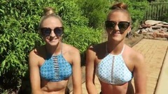 Acro gymnastics at the pool