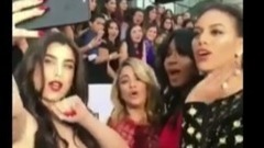 FIFTH HARMONY AND CAMILA CABELLO AT THE #LatinAMAs BACKSTAGE 2017