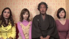 島崎遥香&筧美和子&平野ノラ,"侍"役所広司と忘年会 新TV-CM"年末ジャンボ宝くじ"侍・忘年会"篇