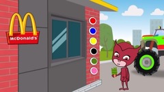 Мультик Раскраска Герои в масках кушают мороженое Учим цвета Learn Colors with Pj masks