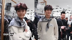 鹿晗暖男风白毛衣 参观I.T x Loewe期间限定店