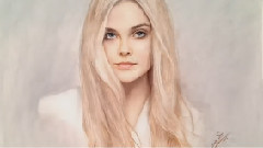 Elle Fanning - Drawing Elle Fanning With Pastel